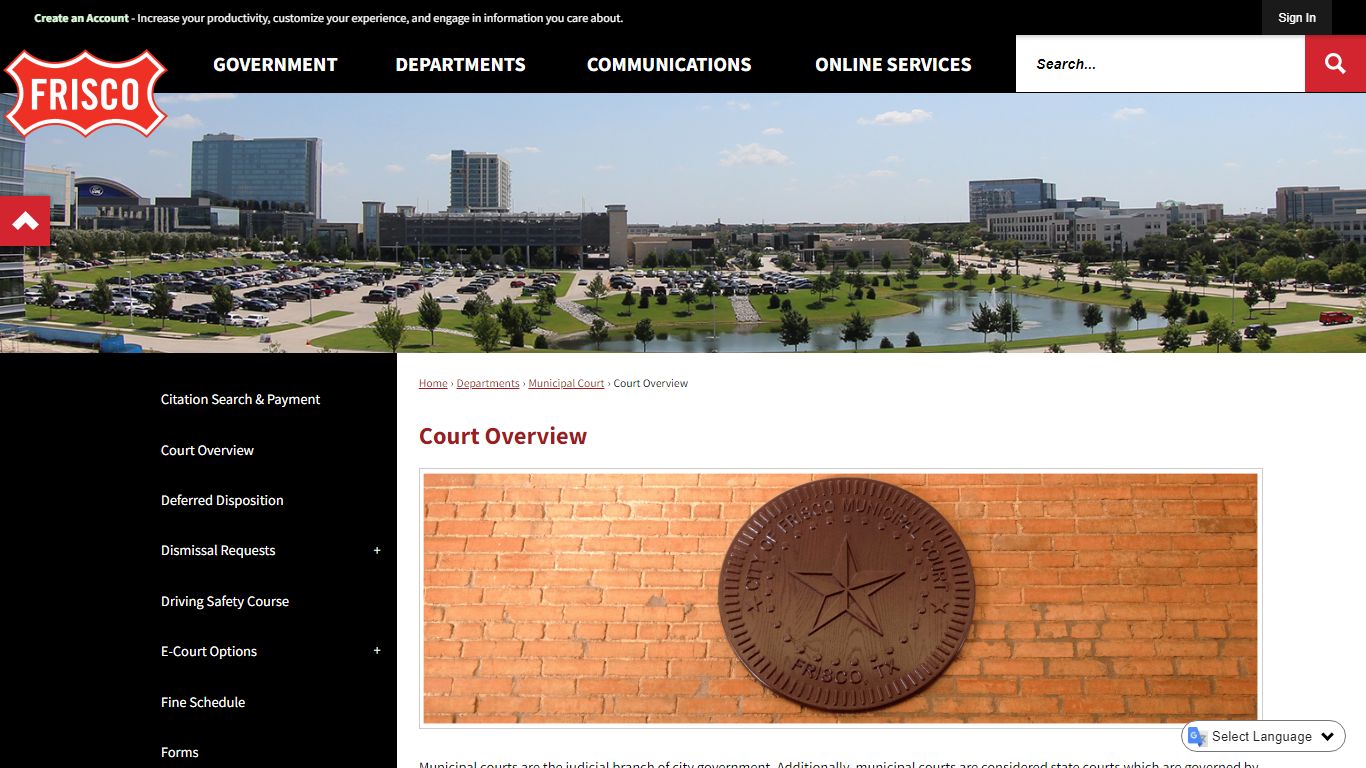 Court Overview | Frisco, TX - Official Website